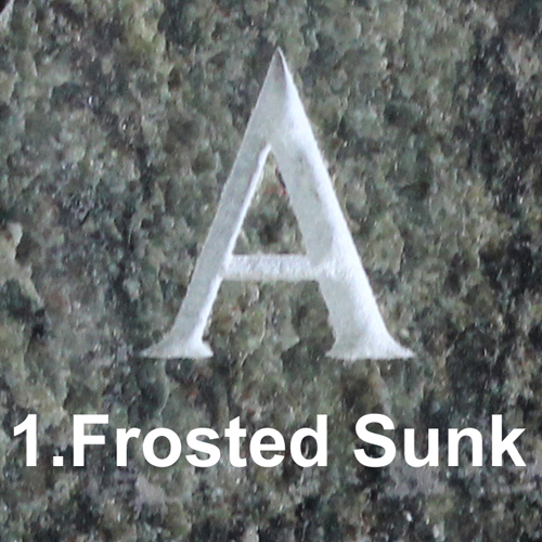 Monument Headstone Frosted Sunk Letter Lettering Style